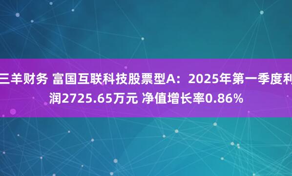 三羊财务 富国互联科技股票型A：2025年第一季度利润2725.65万元 净值增长率0.86%